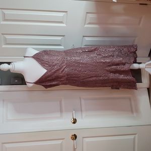 NWT Le Chateau Amethyst sparkle holiday dress with high-low hem. Size XXL